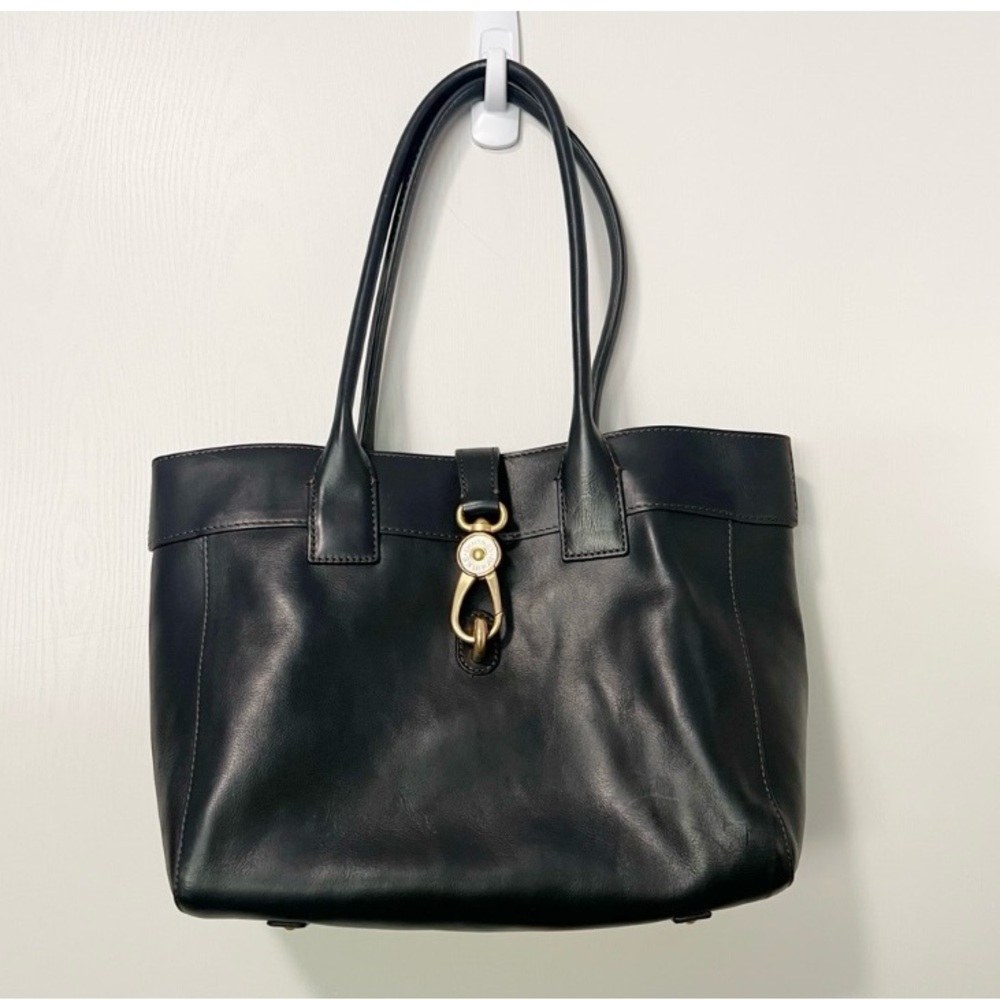 DOONEY & BOURKE Florentine Large Tote in Black Vacchetta Leather